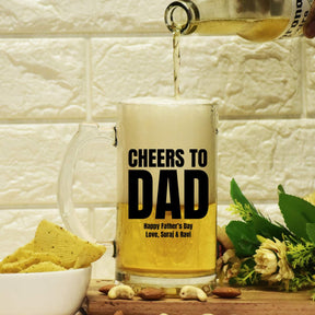 Customized Cheers to Dad Transparent Beer Mug For Father's Day