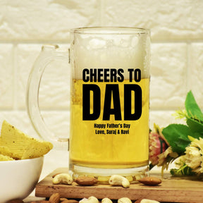 Customized Cheers to Dad Transparent Beer Mug For Father's Day