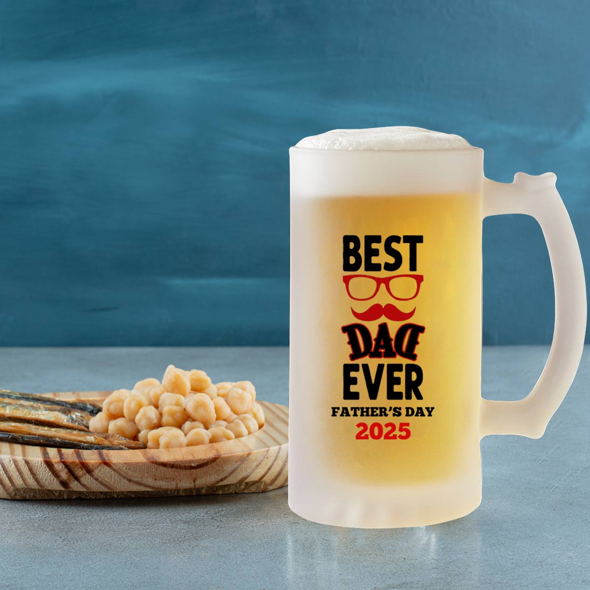 Personalised Best Dad Ever Happy Father's Day Transparent Beer Mug