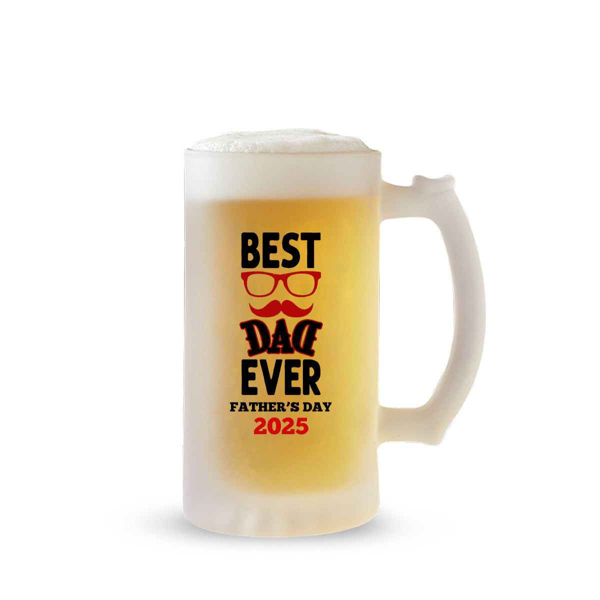 Personalised Best Dad Ever Happy Father's Day Transparent Beer Mug