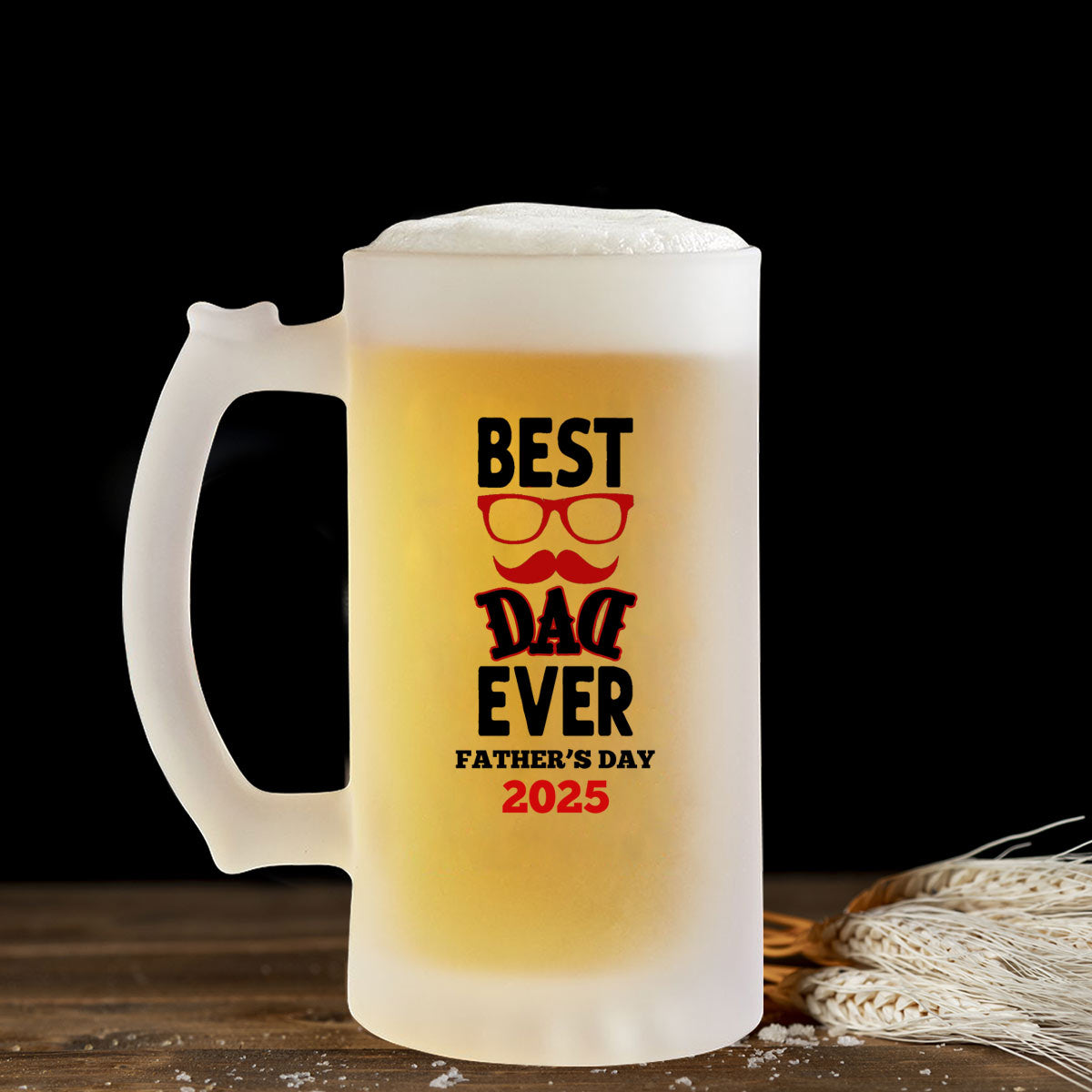 Personalised Best Dad Ever Happy Father's Day Transparent Beer Mug