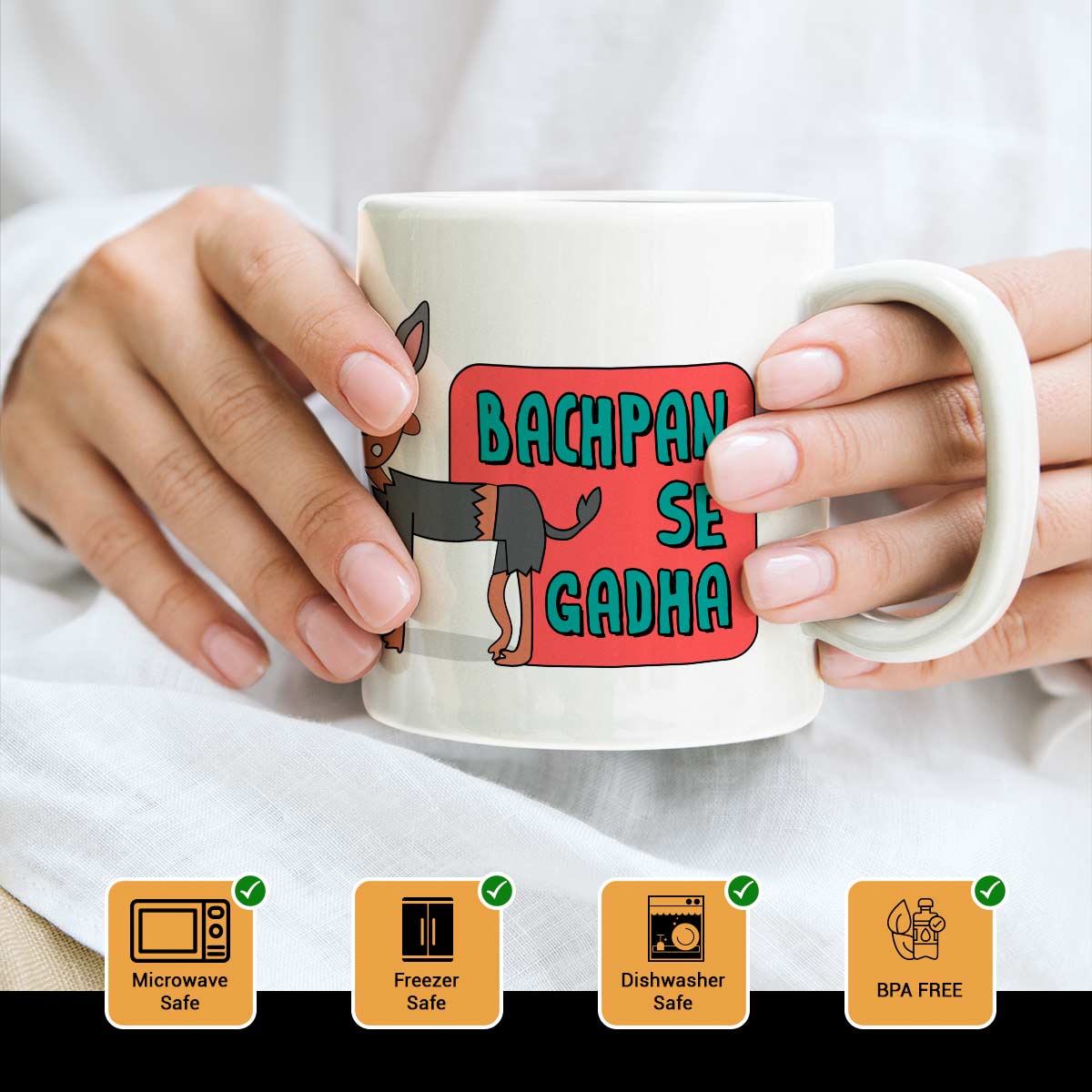 Bachpan se Gadha Ceramic Printed Coffee Mug for Bhai