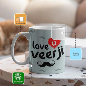 Love You Veer JI Ceramic Printed Coffee Mug for Bhai