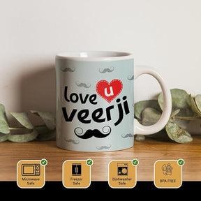 Love You Veer JI Ceramic Printed Coffee Mug for Bhai