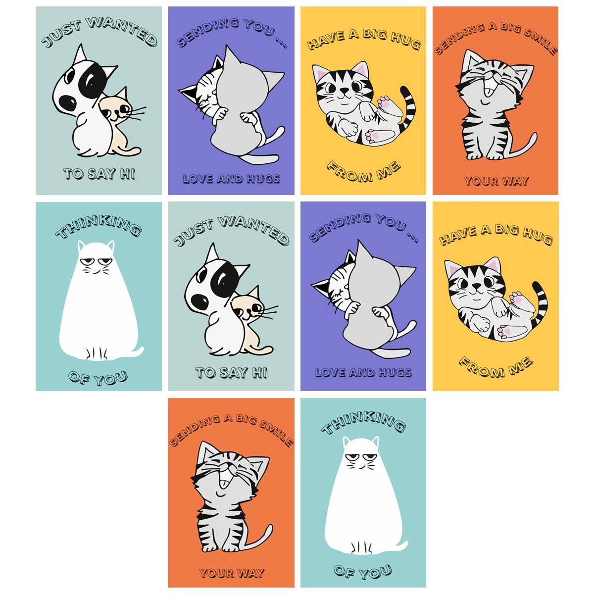 Cute Animal Thinking of You 12 Cards