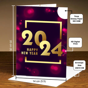 2024 Happy New Year Greeting Card