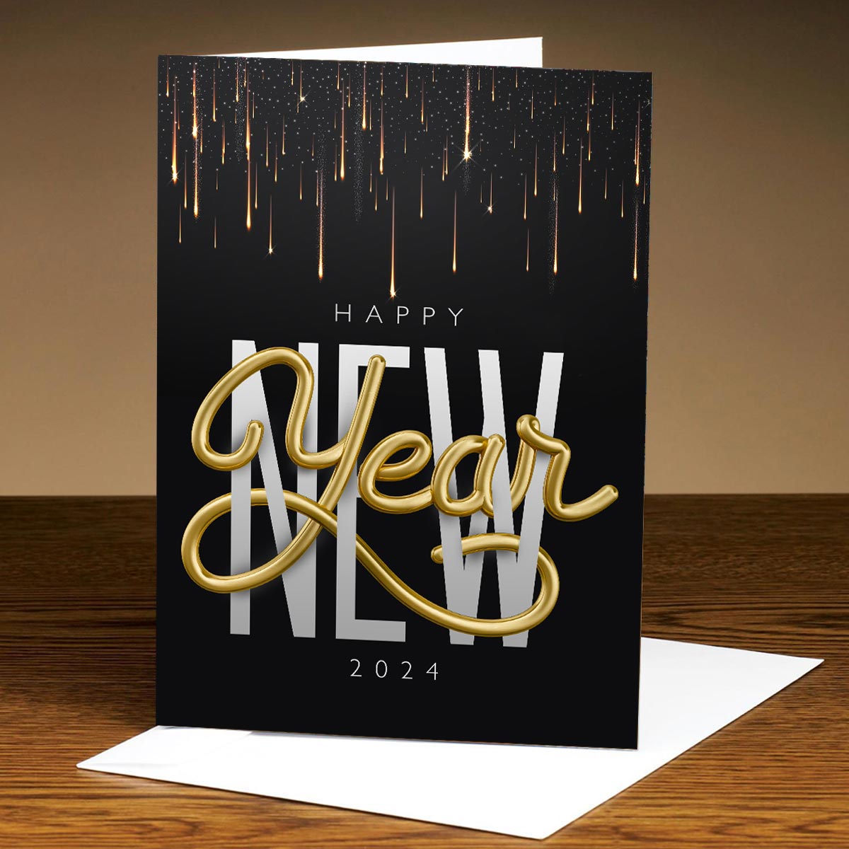 Wish you a Happy New Year 2024 Greeting Card