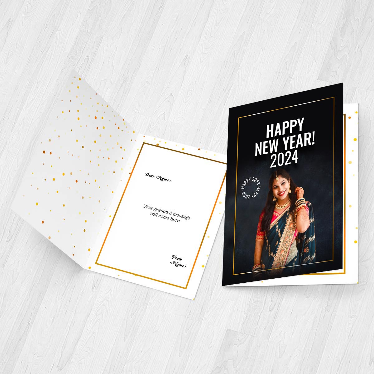 Personalised Photo Happy New Year Greeting Card