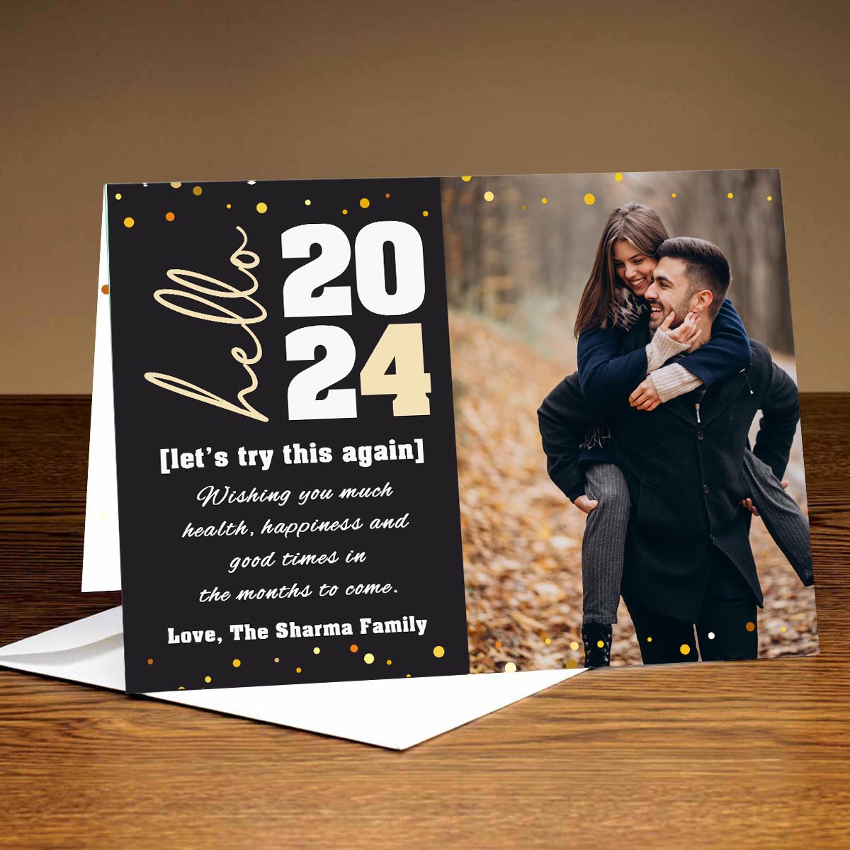 Personalised Hello 2024 New Year Greeting Card