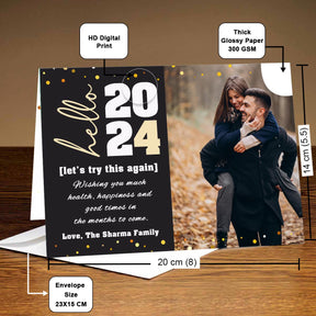Personalised Hello 2024 New Year Greeting Card