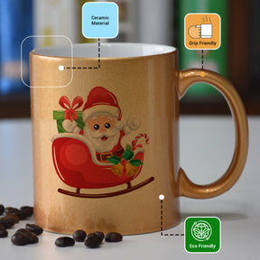 Christmas Santa Ceramic Golden Mug