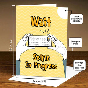 Wait Selfie in Progress Mirror Card
