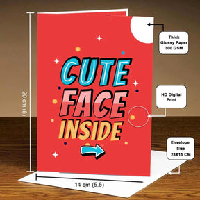 Personalised Cute Face Inside Mirror Card