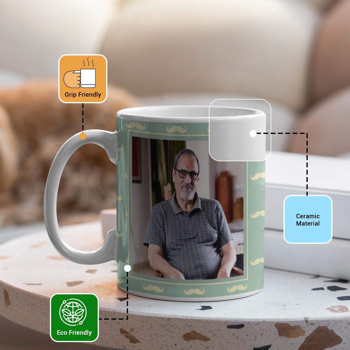 Customized Birthday Coffee Mug Gift for Grandfather