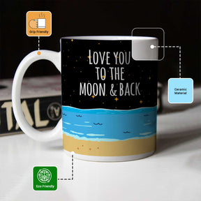 Love You To The Moon And Back Couples Love Coffee Mug for Valentine's Day 3