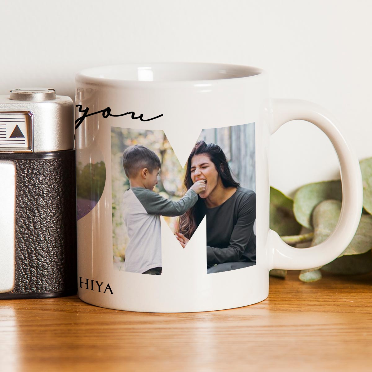 Personalized We Love You Mom Photo Family Coffee Mug For Maa-1