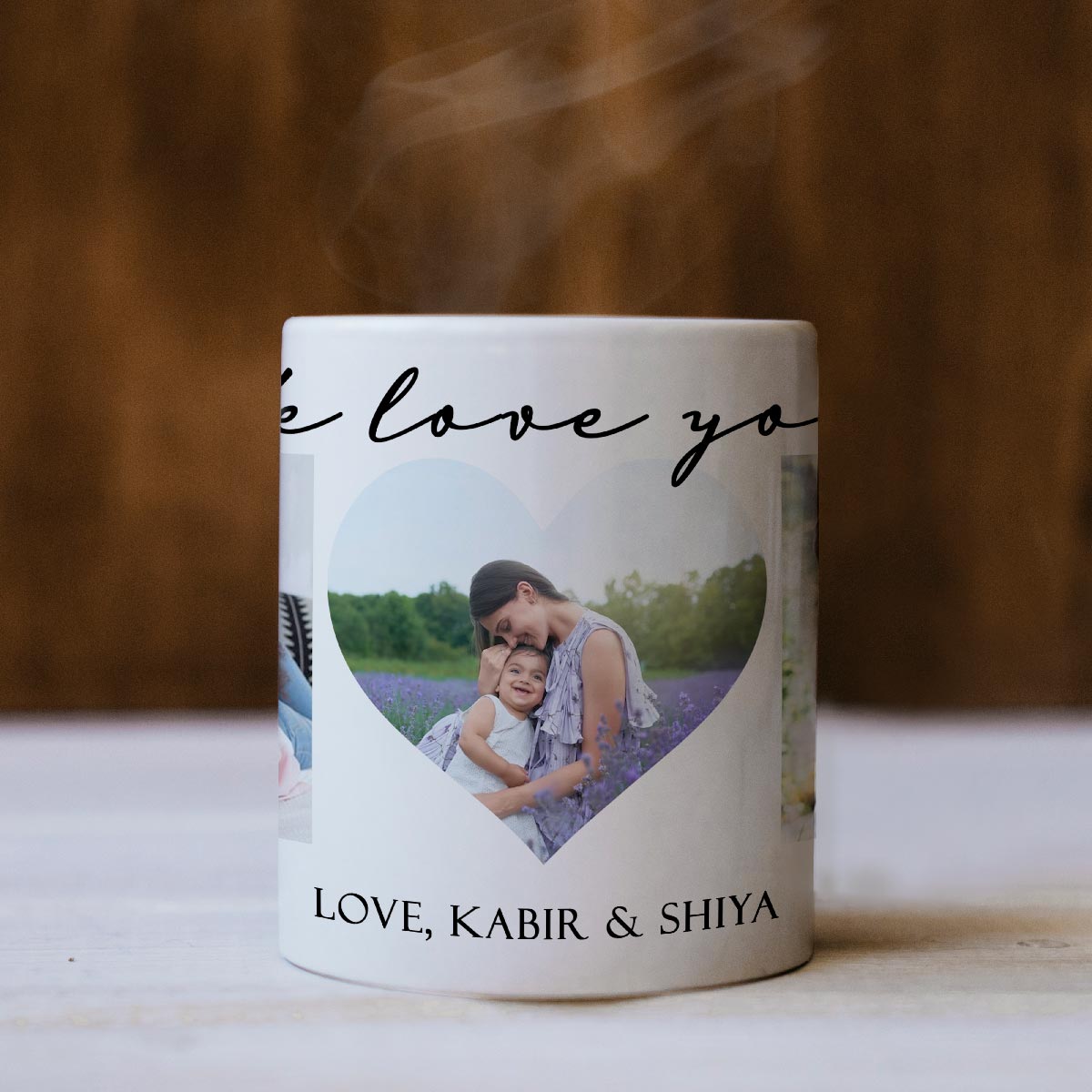 Personalized We Love You Mom Photo Family Coffee Mug For Maa-2