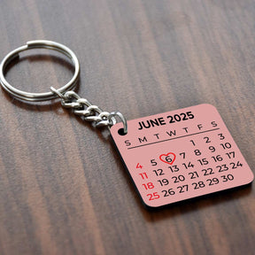 Personalised Calender Square MDF Keychain