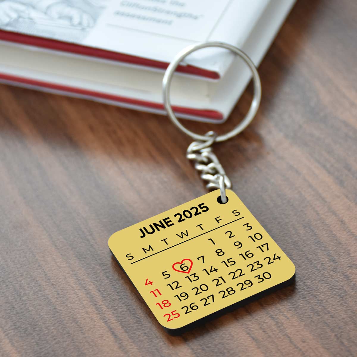 Personalised Calender Square MDF Keychain