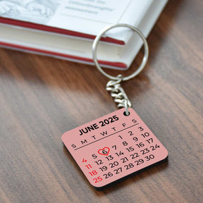 Personalised Calender Square MDF Keychain