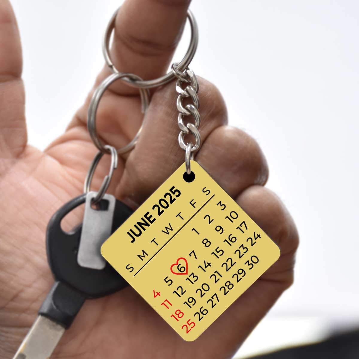 Personalised Calender Square MDF Keychain