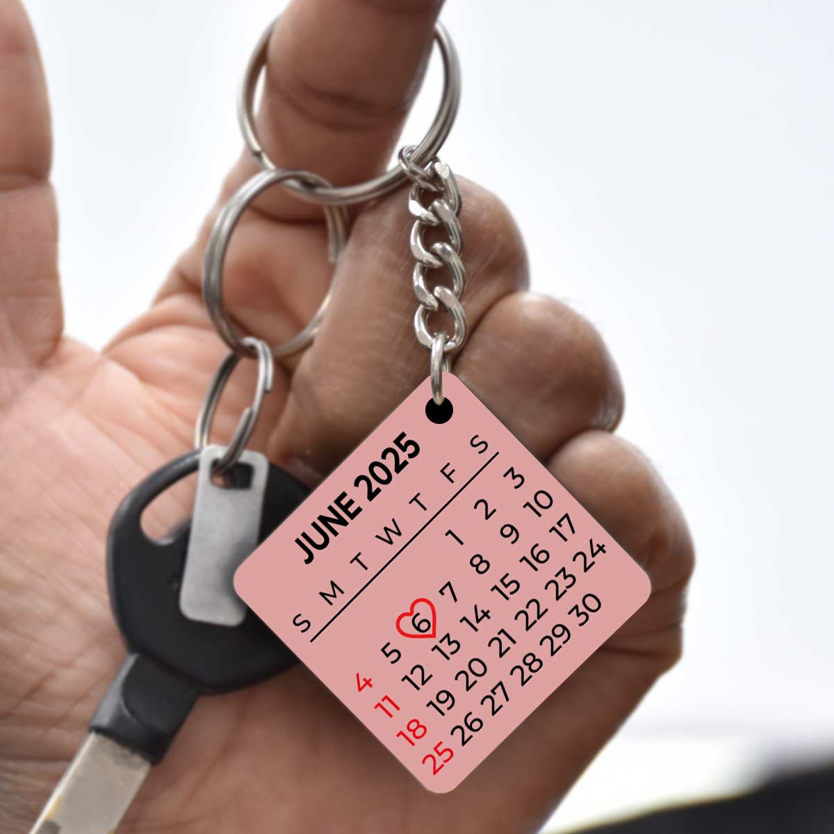 Personalised Calender Square MDF Keychain