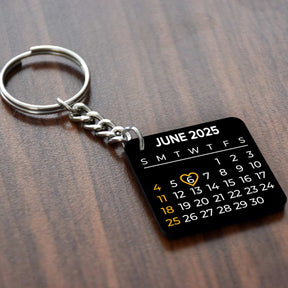 Personalised Calender Square MDF Keychain