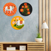 Pastoral Charm: Cow, Lotus, and Marigold Trio for Wall & Table top DŽcor-1