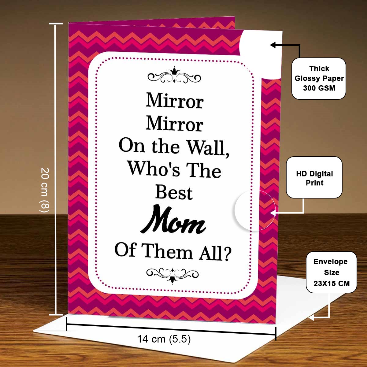 Personalised Best Mom Mirror Card for Your Mother