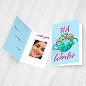 Personalised My Beautiful World Mom Mirror Card