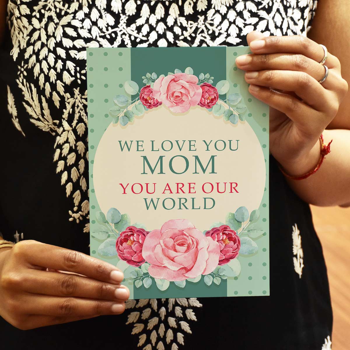 Customized We Love You Mom Greeting Card Gift For Mother's Day