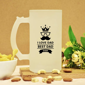 I Love Dad Transparent Beer Mug Gift For Father's Day