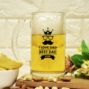 I Love Dad Transparent Beer Mug Gift For Father's Day