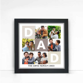 Personalised Dad Family Name Wall Poster Frame