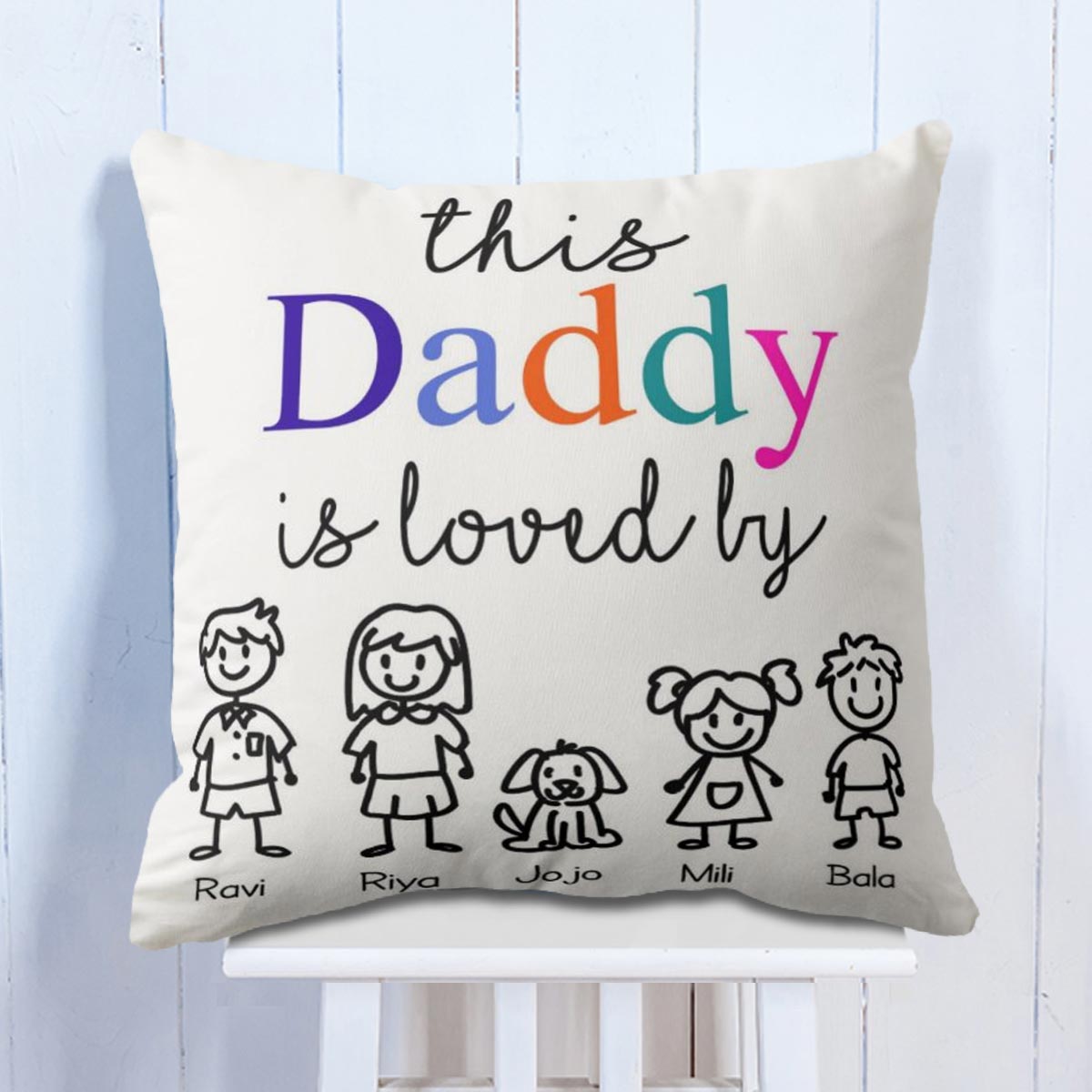 Personalized Daddy is Loved Cushion