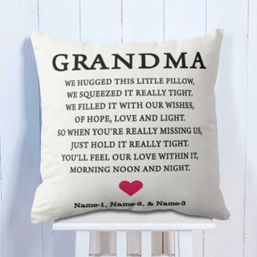 Customised Grandma We Hugged This Cushion Gift For Grandma