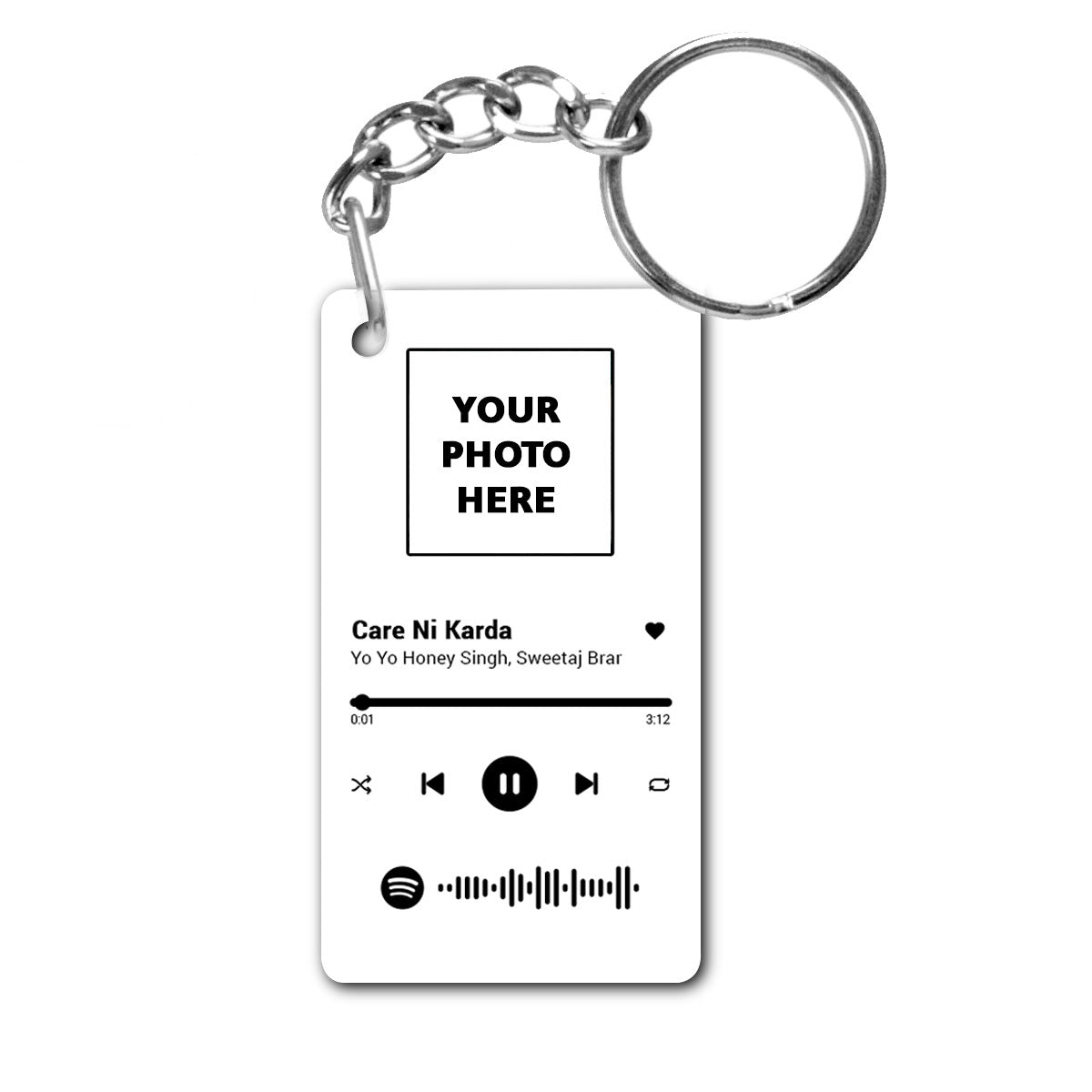Personalised Spotify MDF Keychain