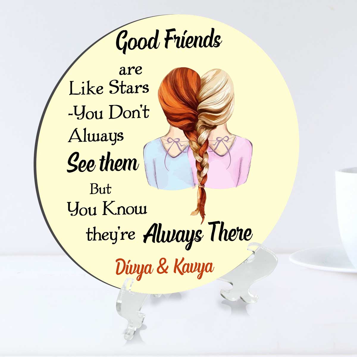 Customized MDF Plate Gift for Friendship Day