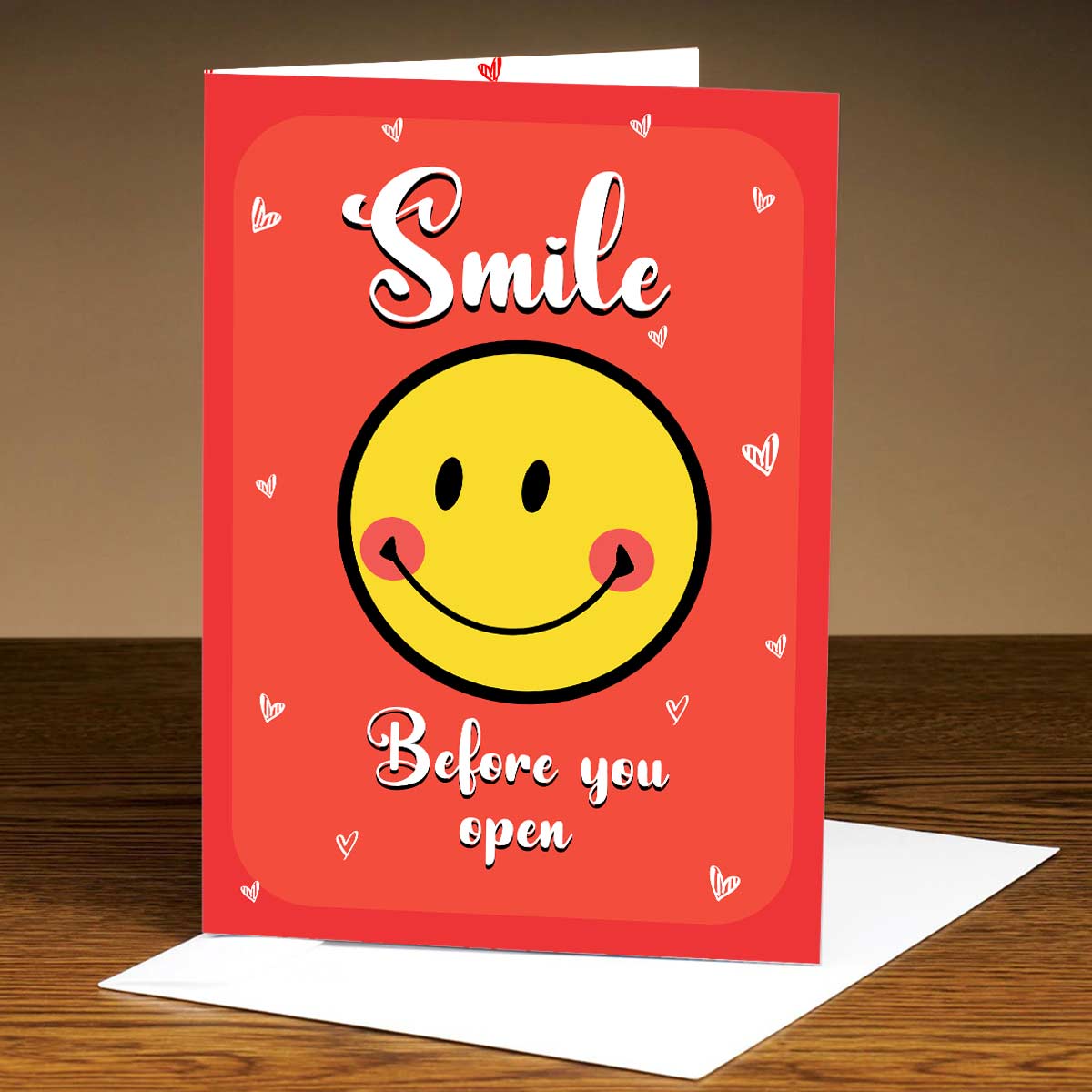 Smile Before You Open Mirror Greeting Card