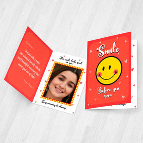 Smile Before You Open Mirror Greeting Card
