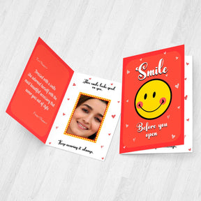 Smile Before You Open Mirror Greeting Card