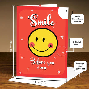 Smile Before You Open Mirror Greeting Card