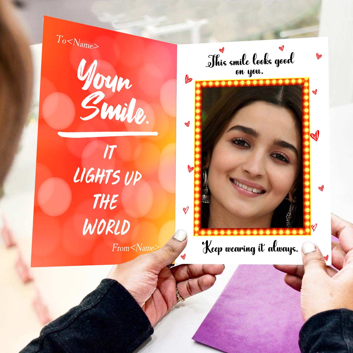 Your Smile Lights up the World Mirror Greeting Card