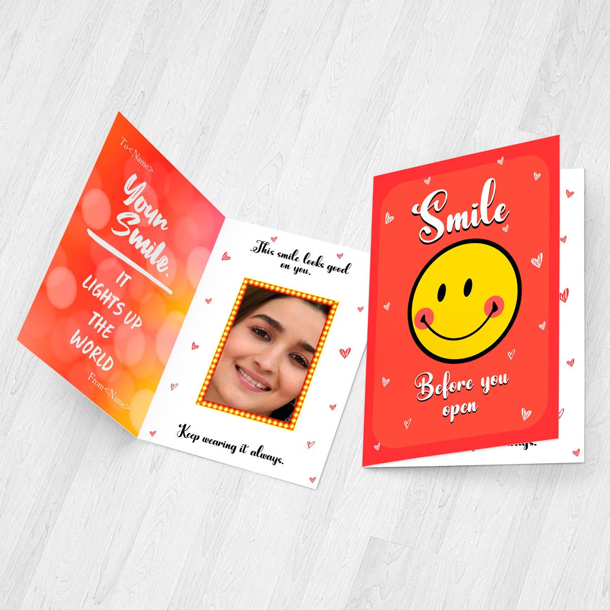 Your Smile Lights up the World Mirror Greeting Card