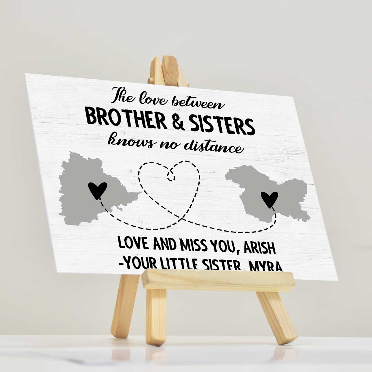 Personalised Brother & Sister are never apart Mini Easel