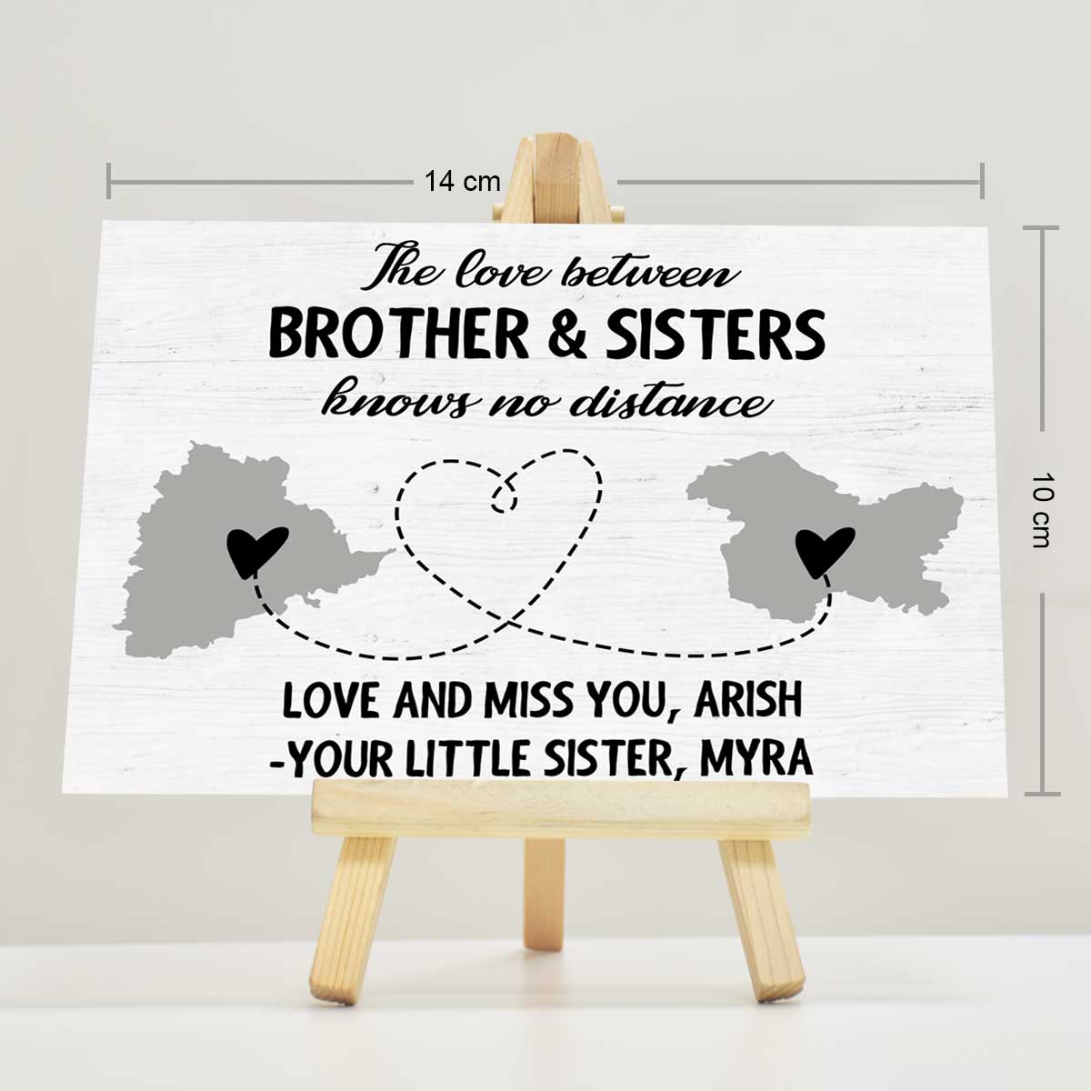 Personalised Brother & Sister are never apart Mini Easel