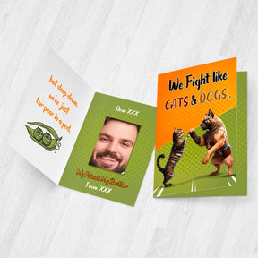 We Fight like Cats & Dogs Mirror Card