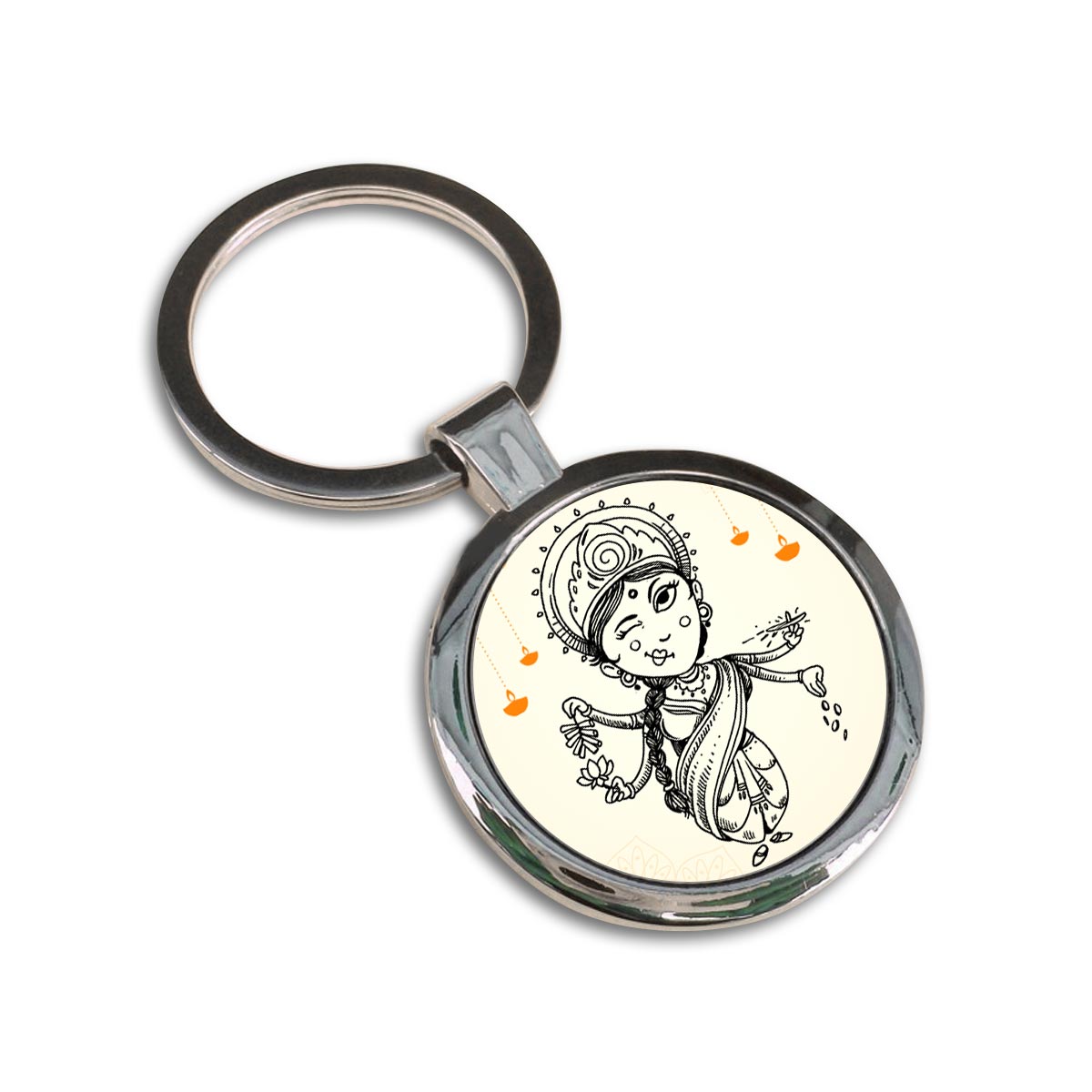 Shree Laxmi Ji Metal Keychain-3