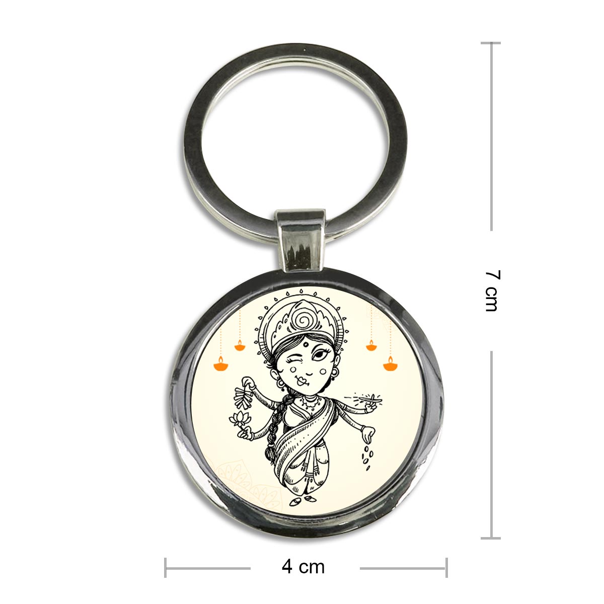 Shree Laxmi Ji Metal Keychain-6