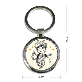 Shree Laxmi Ji Metal Keychain-6